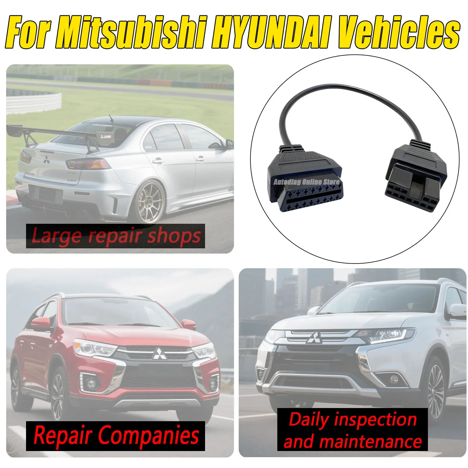 미쓰비시 현대용 OBD2 케이블 12핀 OBD1에서 OBD2로 변환 어댑터 OBD2 진단 커넥터 OBD1 연장 케이블 ELM327 호환