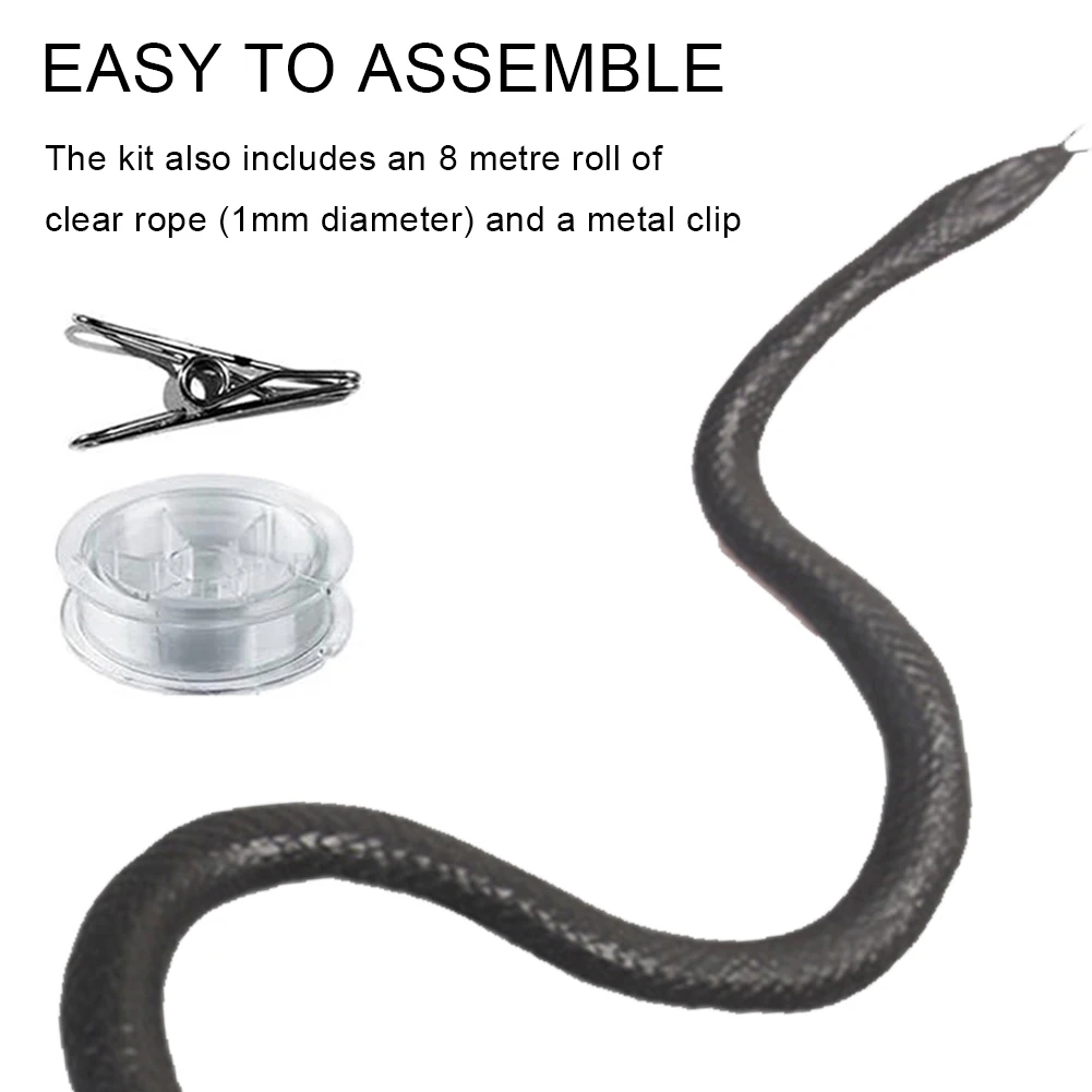 Juguete de serpiente de 47,2 pulgadas para regalo, broma De Serpiente falsa en familia con Clip de cuerda, serpiente de juguete de plástico para accesorios de jardín y broma práctica
