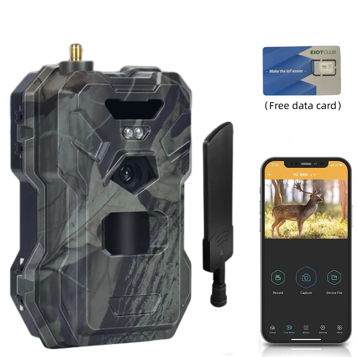 4G-30MP hunting camera remote live broadcast observation wild animals and plants night vision camera APP control 2K HD camera