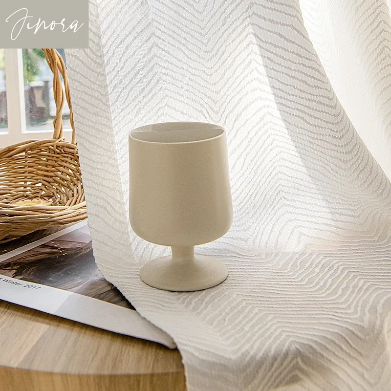 

Wave White Sheer Curtains for Living Room Bedroom Kitchen UV Protection Solid Color Tulle Curtain High Quality White Yarn Custom