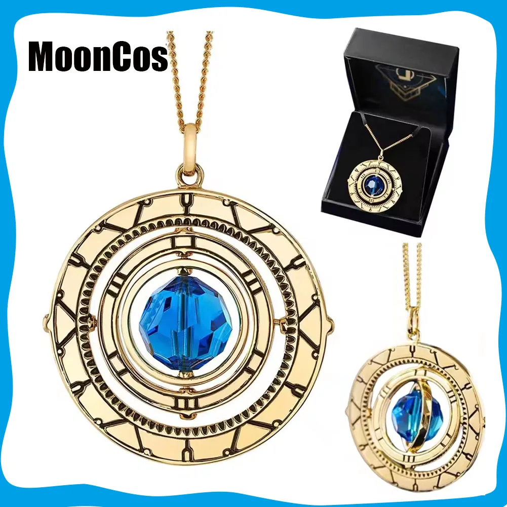 Arcane Hextech Necklace Cosplay Blue Crystal Rotatable Pendant 2024 Game LoL TV 2 Hex Costume Roleplay Accessories Party Gifts