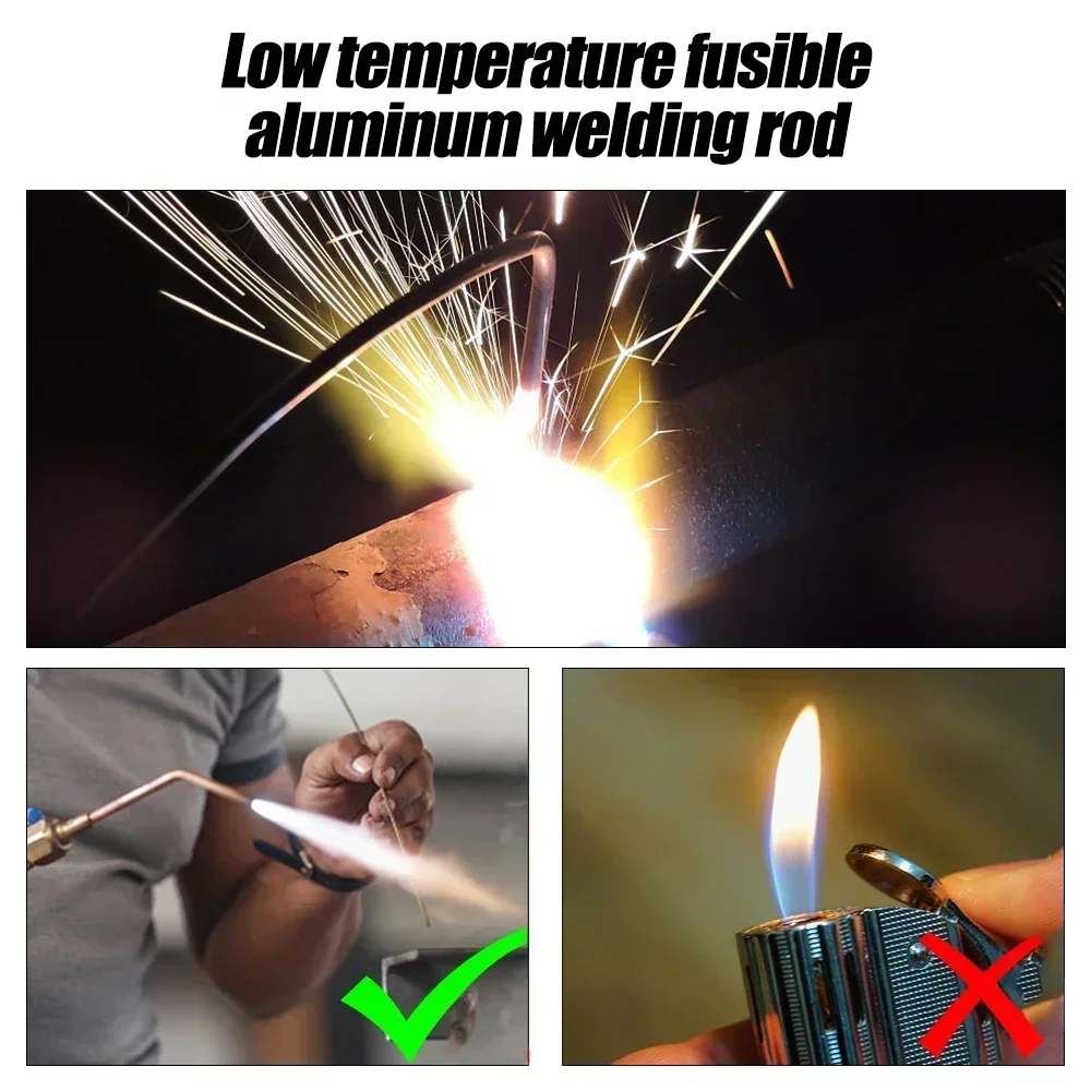 100/10Pcs Copper Aluminum Welding Rods Universal Low Temperature Welding Cored Wire Multipurpose Repair Rods For Welding Alloy