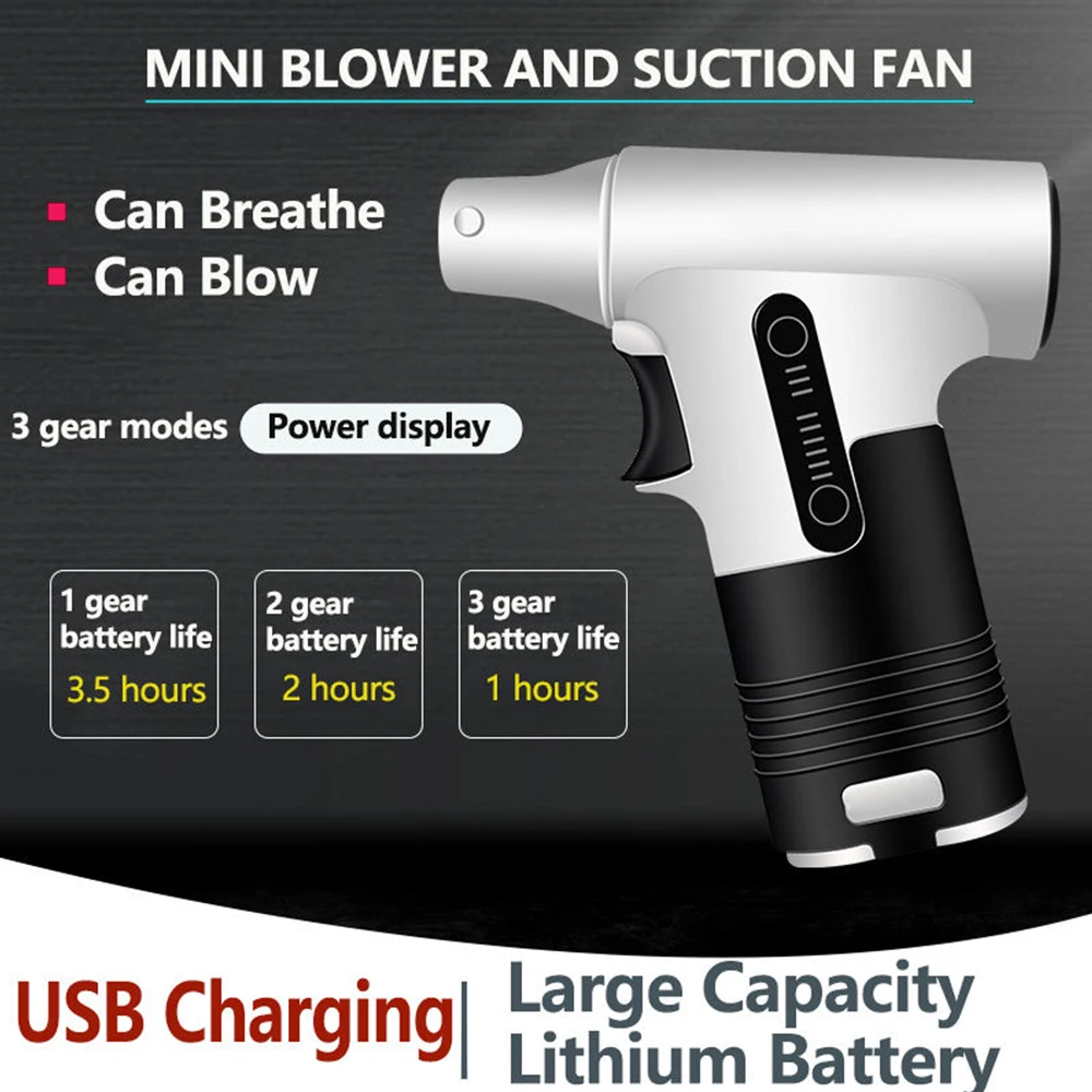 3 Speed Handheld Blowing-suction Air Blower 120000RPM Brushless Jet Fan High Power Turbofan Dust Blower Compressed Air Duster