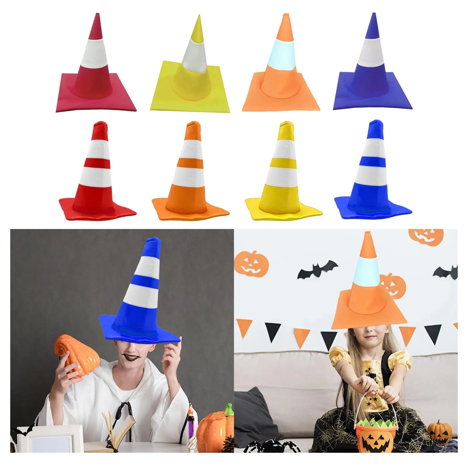 Cappello a cono stradale Novità Gioco di ruolo per adulti Accessorio per costume in maschera Copricapo per spettacoli di feste in maschera Compleanno per le vacanze