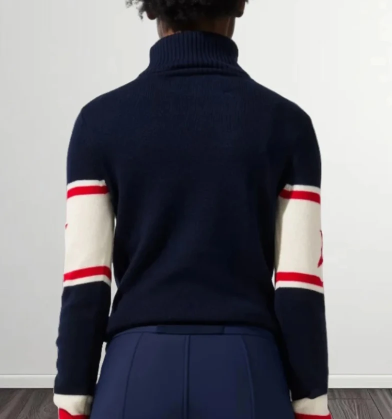 Felpa da Donna con Collo Tondo, Moda Trendy, Contrasto di Colori, Lettere a Righe, Casual, Manica Lunga, Slim Fit