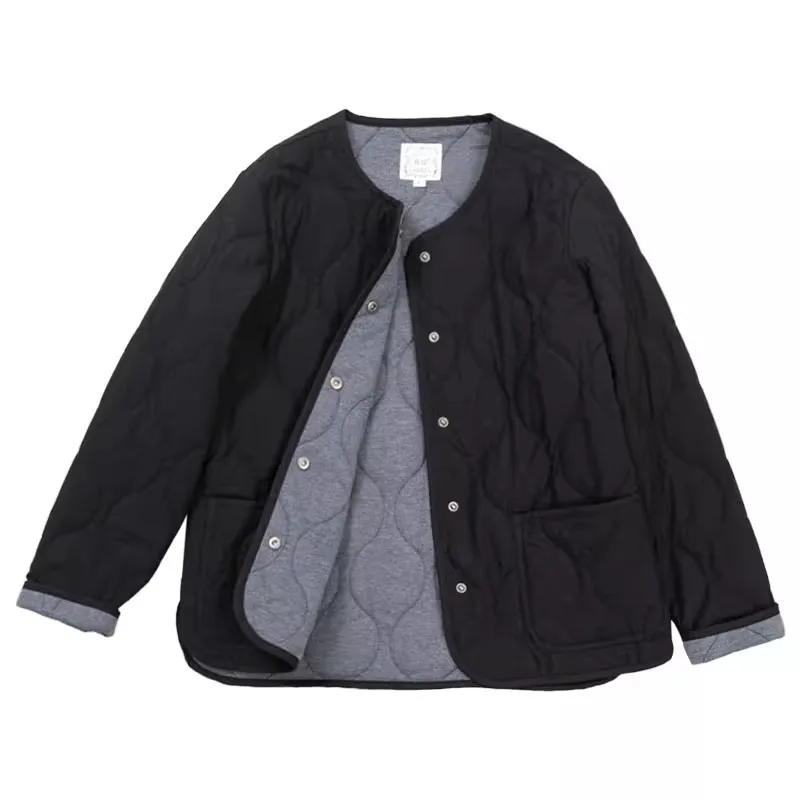 Parkas Coats Women Solid Jacket Pocket Long Sleeve Round Neck Thick Casual Loose Single Breasted Office Lady 2025 Autumn Winter