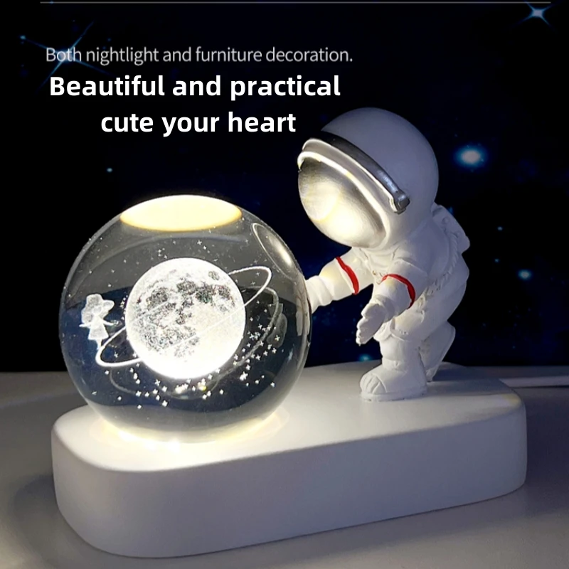 

Astronaut Starry Sky Night Light Night Light Crystal Ball Glow Base Decoration Kid Gift Room Decor Home Decoration Accessories