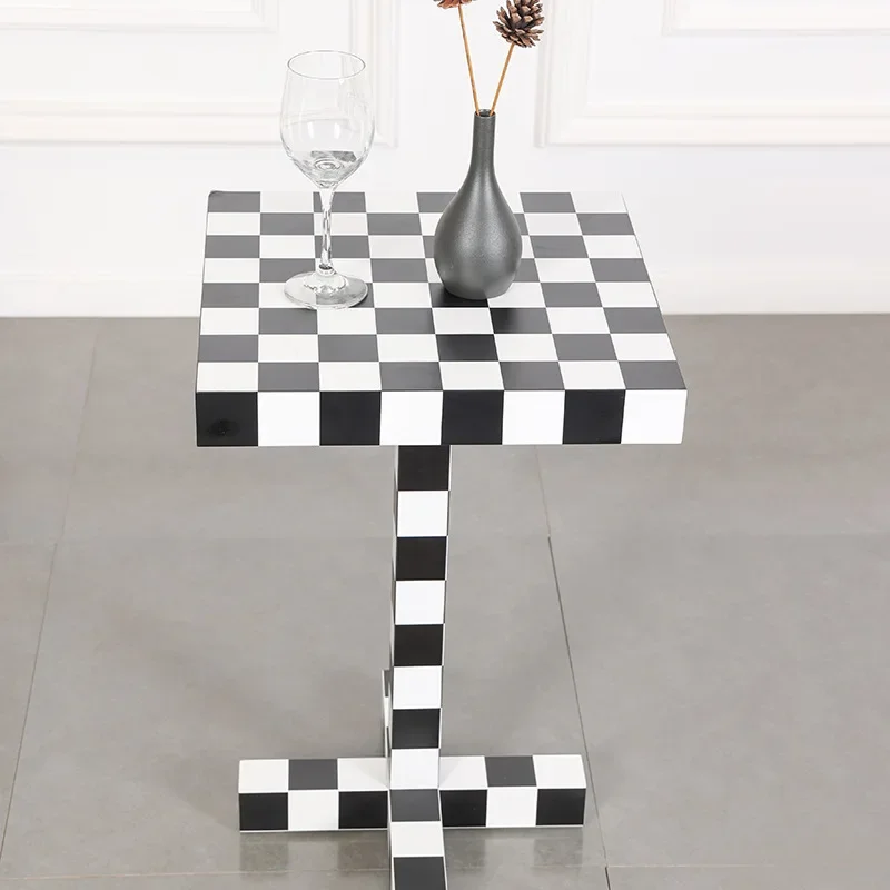 Nordic Designer Checkerboard Modern Small Square Table Light Luxury Home Sofa Side Table Living Room Chess Coffee Table New