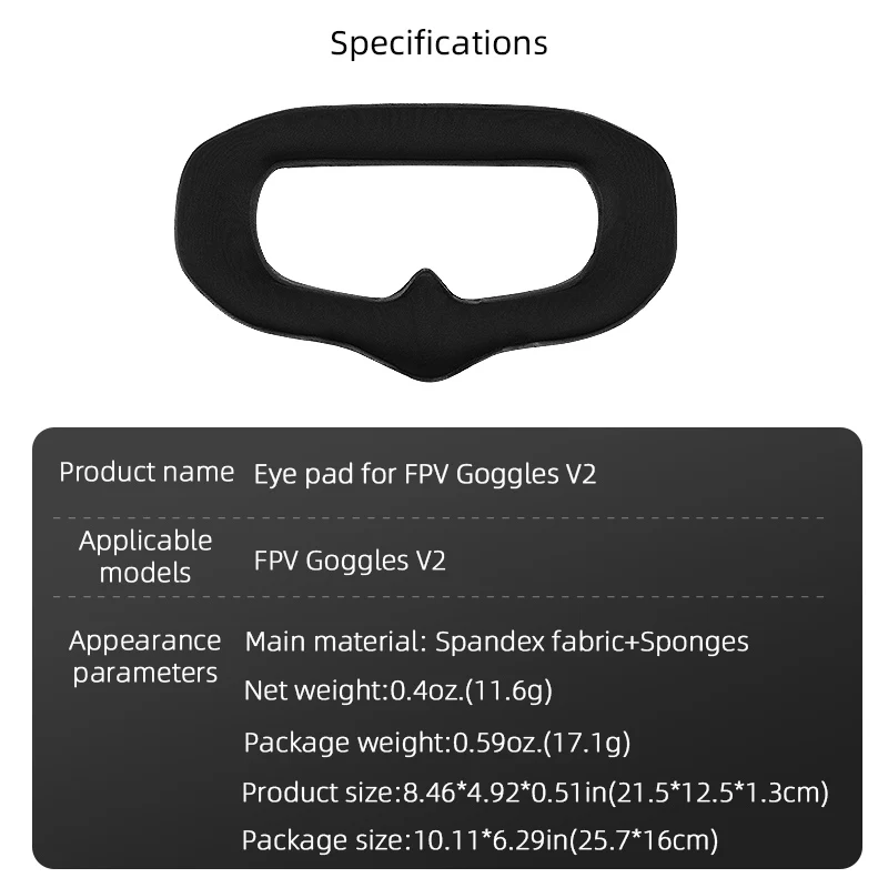 For DJI FPV Flight Glasses Mask UAV FPV Glasses V2 Shading Eye Mask UAV Accessories