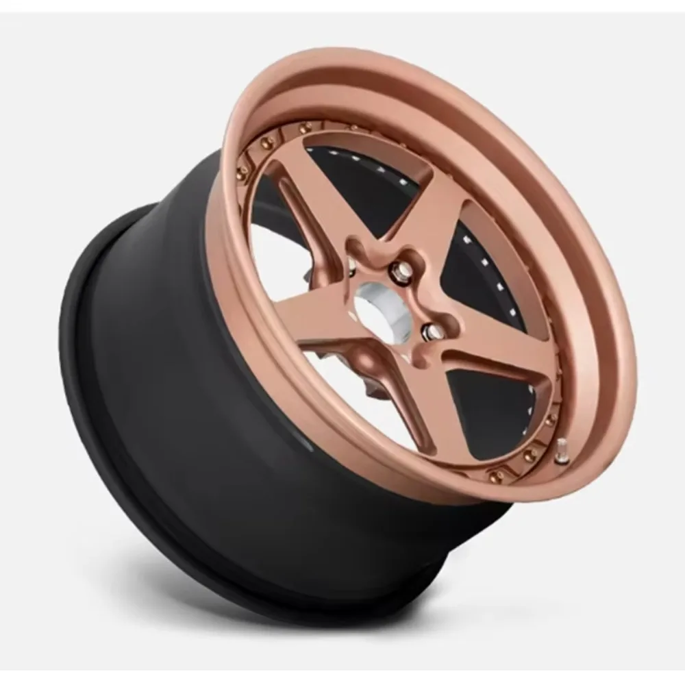 Custom Luxury Forged Gold Supercar Wheels 5x114.3 5x127 Spokes Design Carbon fiber wheel hub