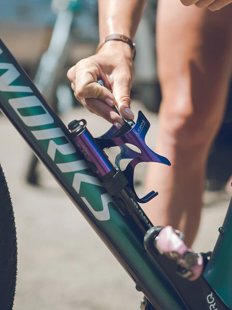 مضخة دراجة صغيرة مصنوعة من خليط معدني من LEZYNE - مضخة يدوية محمولة عالية الضغط لدراجات الطرق الجبلية، صمام بريستا شريدر