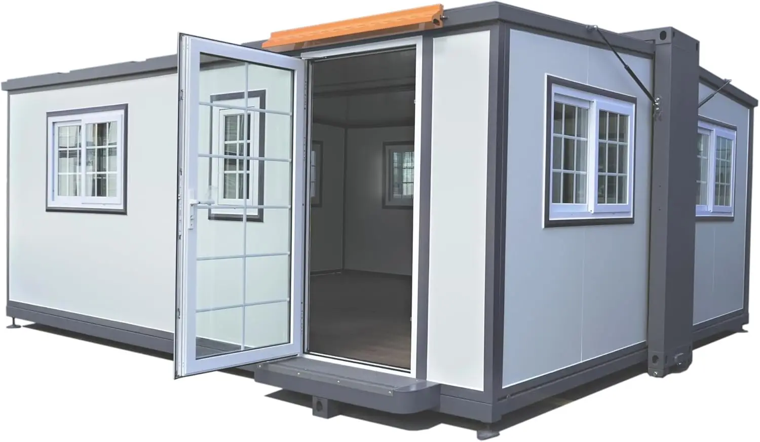 Outdoor Storage Shed Tiny House Mobile Expandable Plastic Prefab House, Modern Sturdy Steel Storage House with Lockable