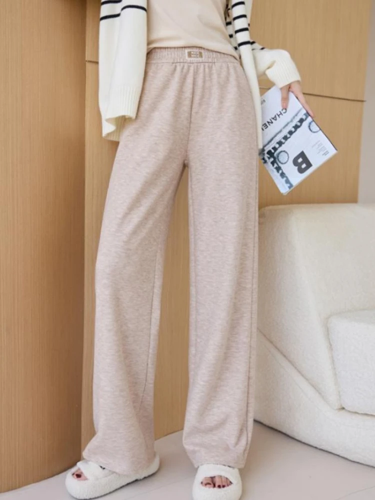 Autumn Winter New in Narrow Wide Leg Pants for Women Elegant Commuting Fashion Loose Fit Sports Leisure Straight Leg Pants