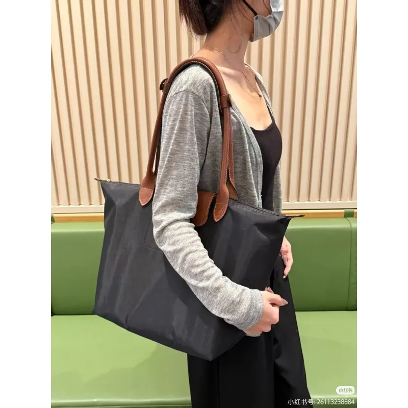 

Women's Large Capacity Waterproof Nylon Tote Bag, Lightweight Handbag Shoulder Bag for Daily Work Travel