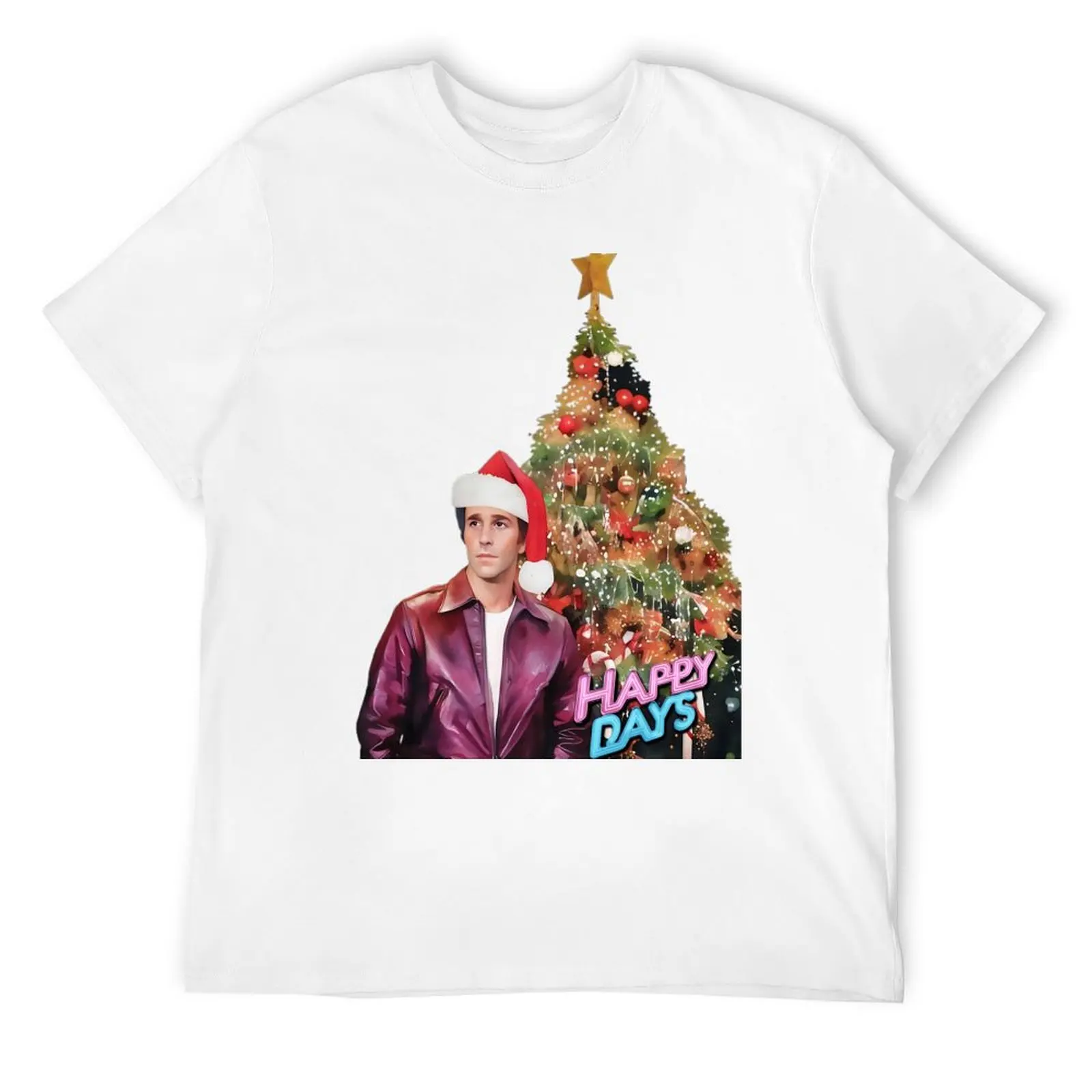 Cool Christmas - Fonzie - Happy Days - Watercolor T-Shirt cute clothes korean fashion blanks oversized t shirt men