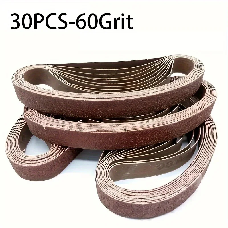30pcs sand belt 20x520mm - silicon carbon and aluminum oxide, suitable for sanding machines, various sand grains 60-800Grit