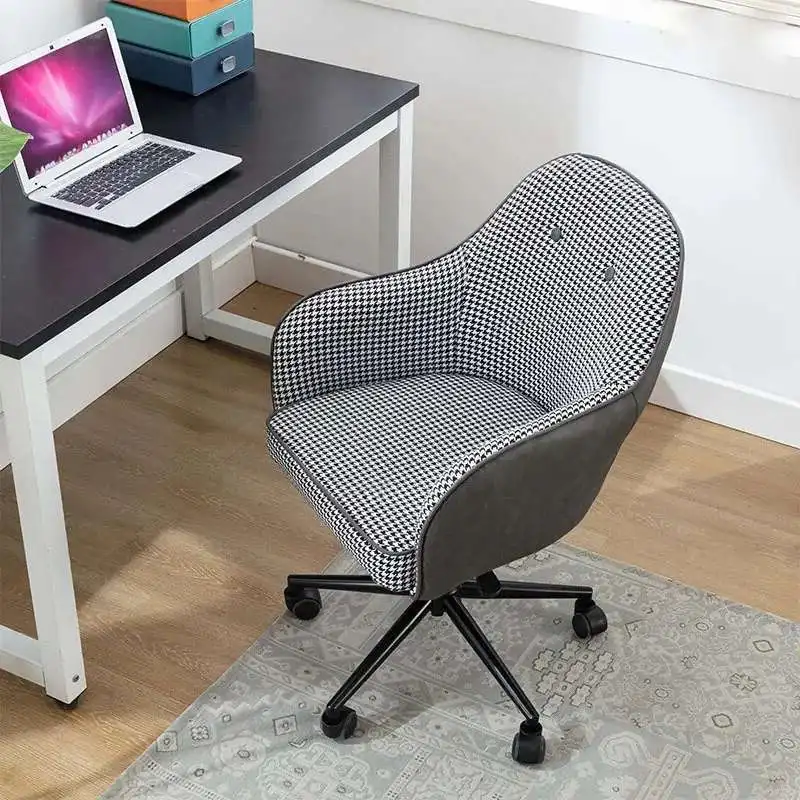 

Modern Houndstooth Fabric Office Chairs Office Furniture Home Study Comfortable Backrest Swivel Chair Ergonomic Computer Chair