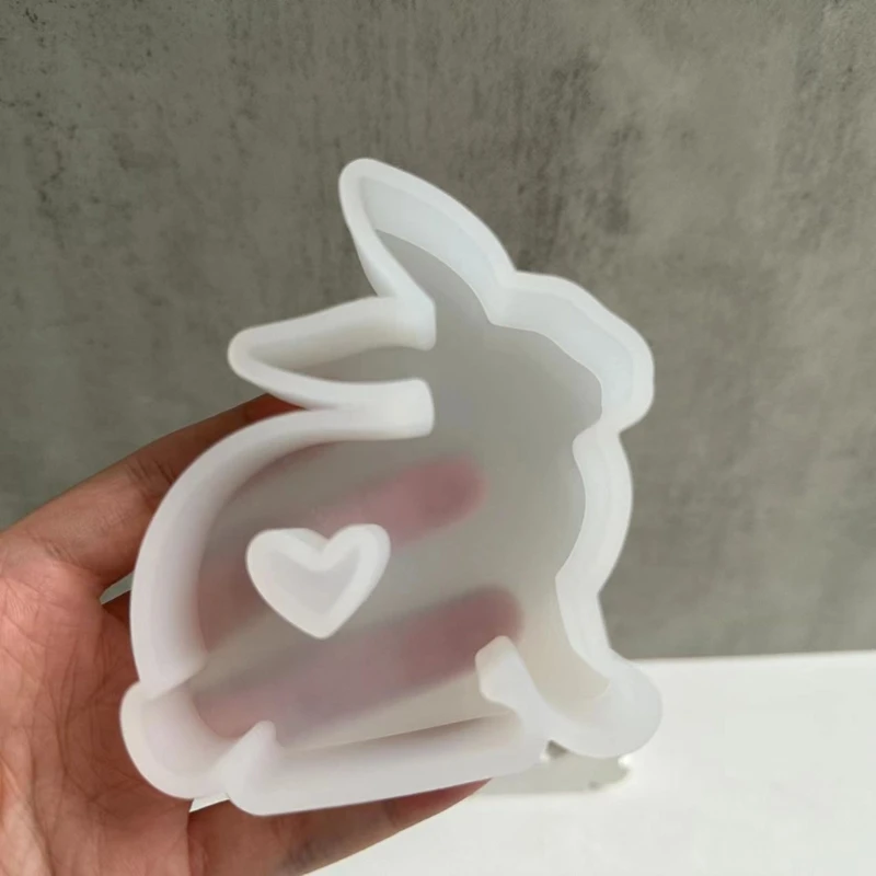 Rabbit Silicone Molds Heart Easter Rabbit Mold Handmade Scented Dropship