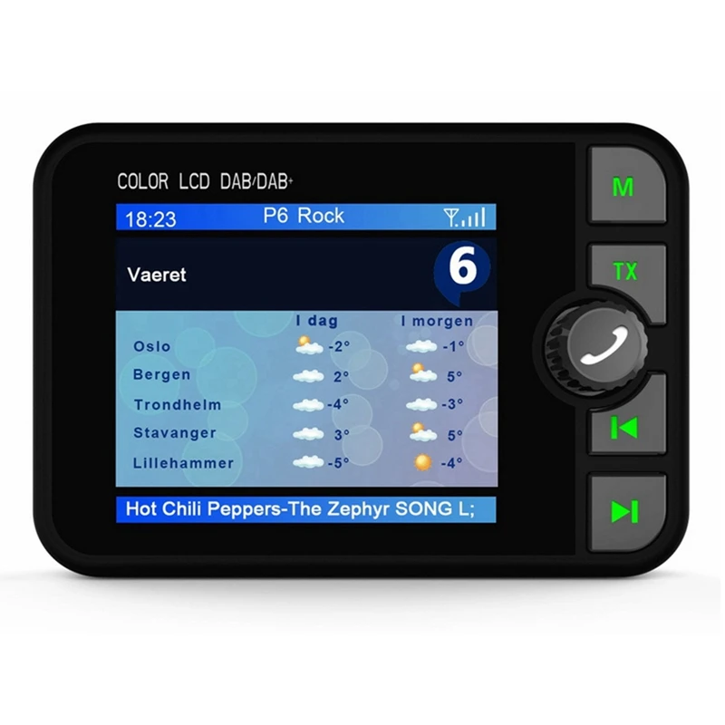 Adaptador de Radio Digital DAB/DAB+ para coche con LCD de 2,4 ", transmisor FM Compatible con Bluetooth, llamadas manos libres para coches