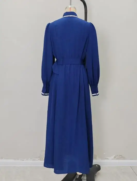 Women's Windbreaker Fashion Waist Cinched Dresses Temperament Commuting Female Casual Long Sleeve Metal Buckle Shirt Dress