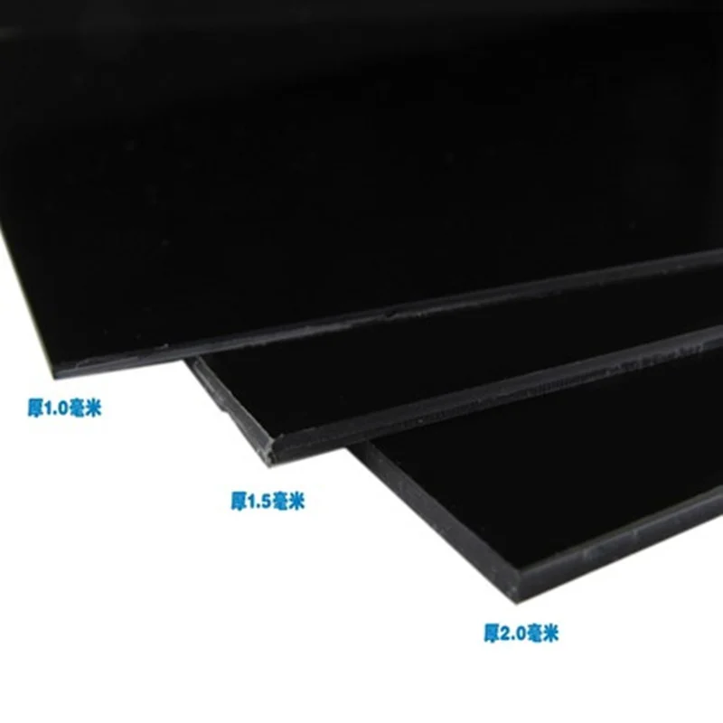 1pc Pratical ABS Styrene Plastic Flat Sheet Plate  Black For Industry Tools