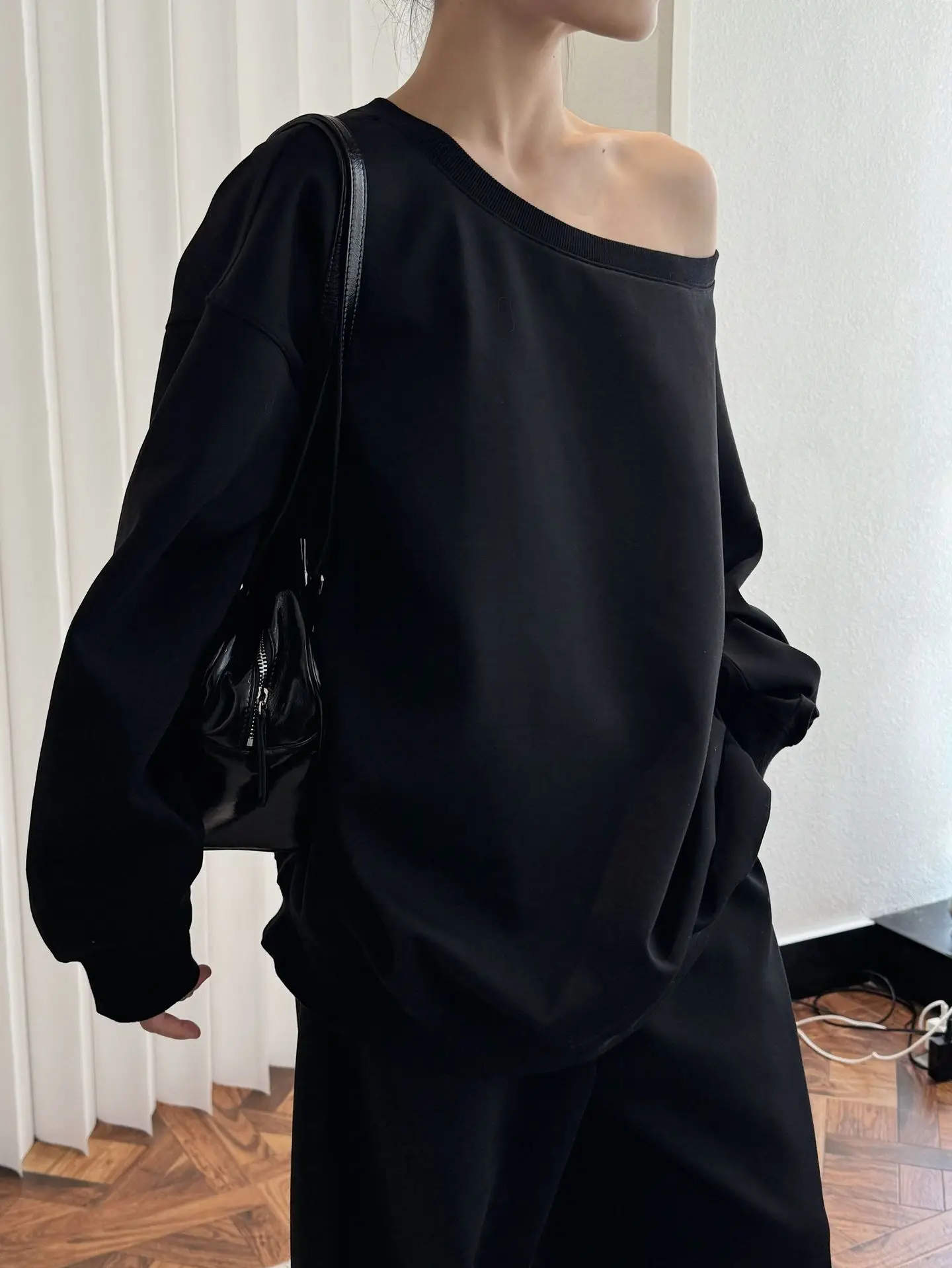 woman cozy elegant soft sweatshirt from set loveMODA without pants