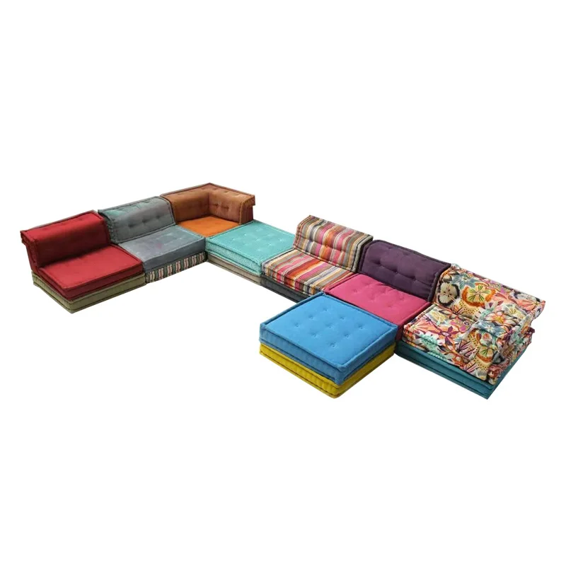 Mahjong sofa designer color sofa combination villa living room module sofa light luxury high sense