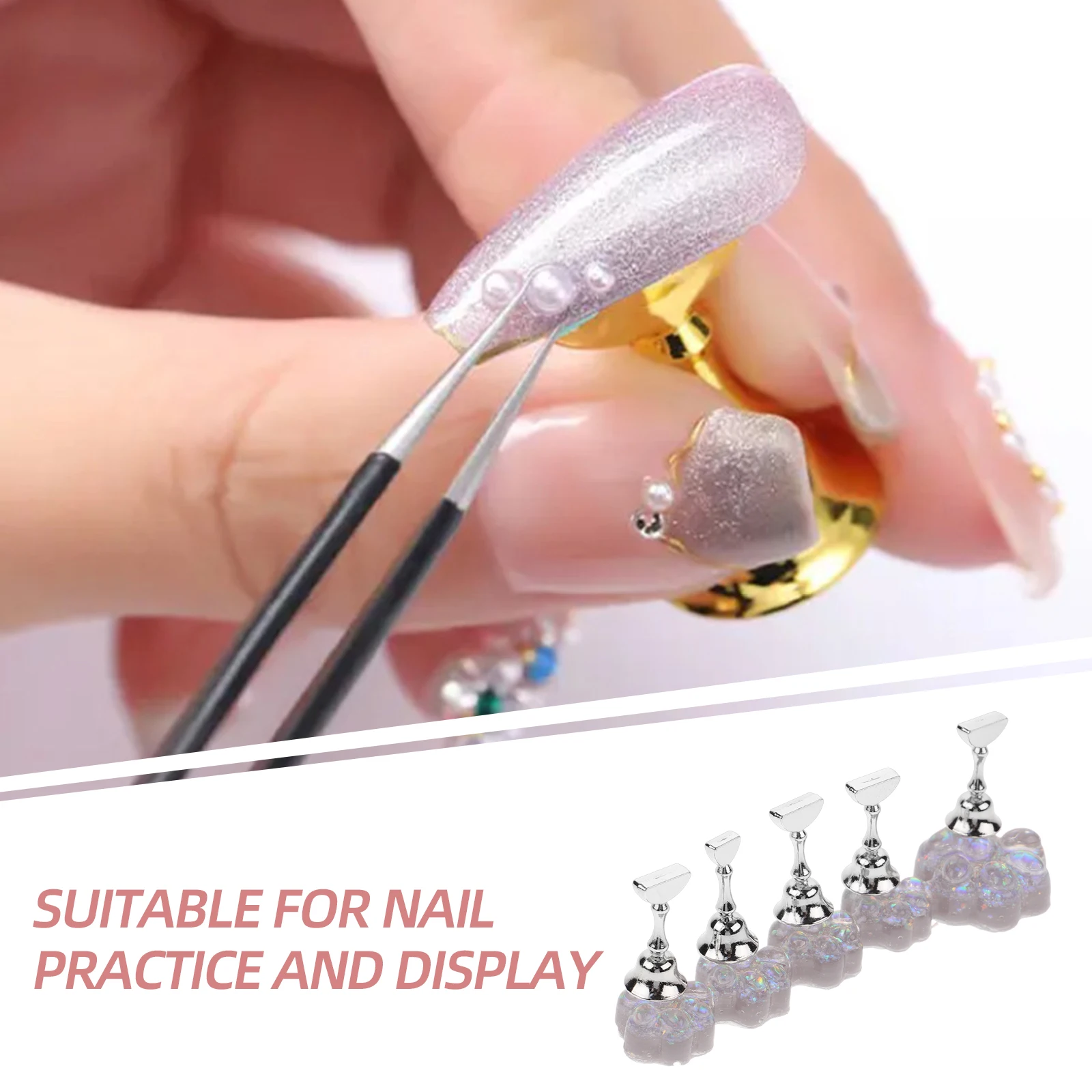 

1Set Cat Claw Nail Display Stand Portable Smooth Surface Practice Holder Durable Beauty Tools for Nail Salons Schools