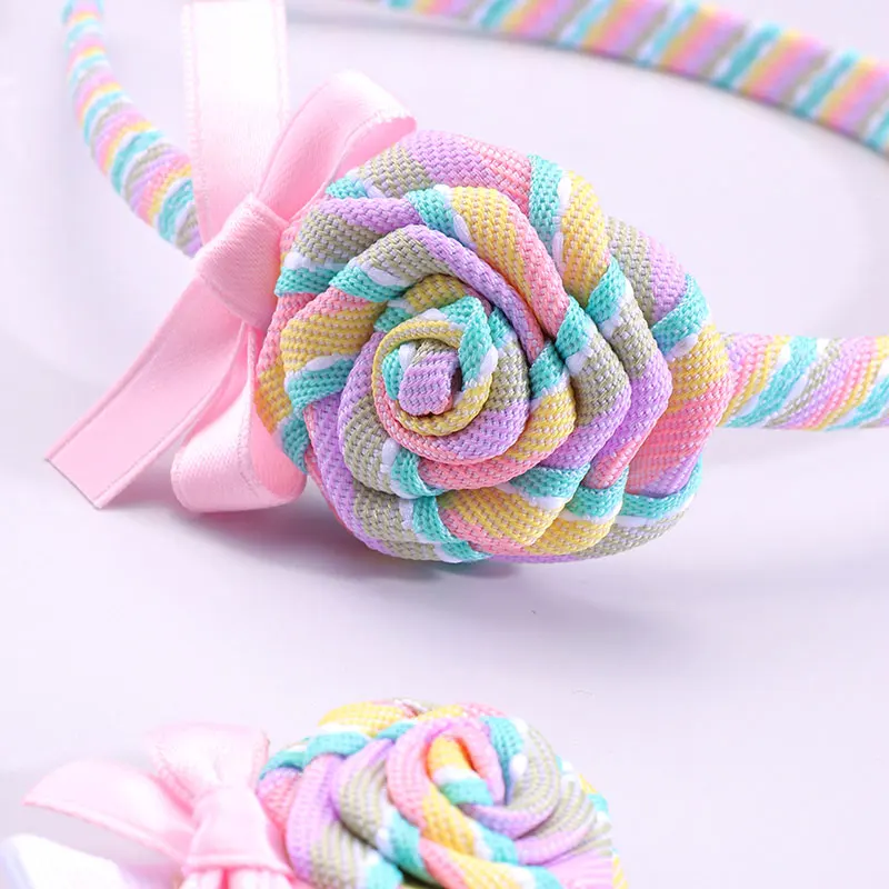 3Pcs Cute Hairband Kids Princess Headwear Boutique Satin Candy Hairpin Hair Accessories Head Hoop For Girls Headband