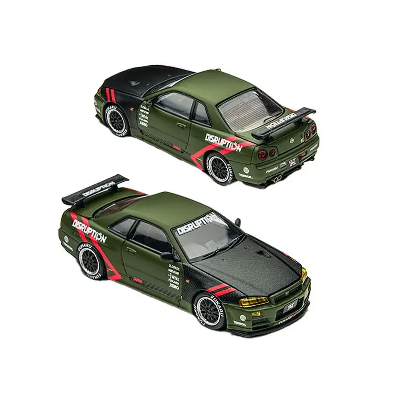 

PreSale Time Micro 1:64 Skyline GTR R34 Matte Green Collection Miniature DieCast Model Car
