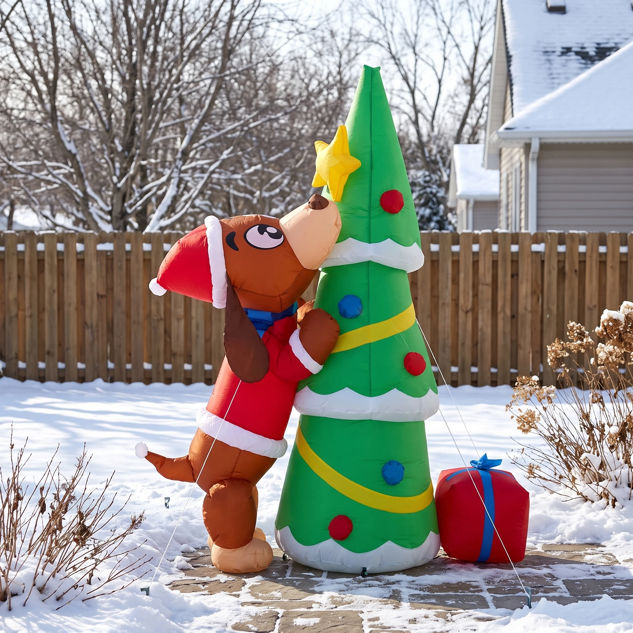 Kids Yard Toys - Chien de Noël gonflable géant de