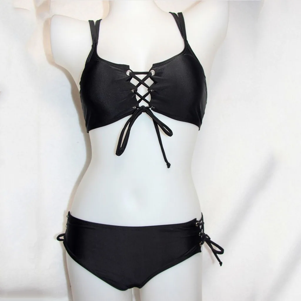 2025 レースアップ水着、三角ビキニ、2点セット、新作ワンピース水着、Tバック、セクシータイトビーチ水着