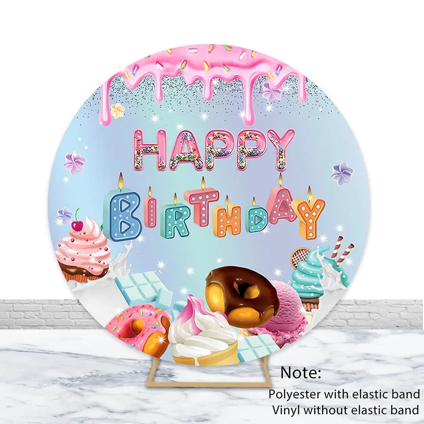 

Мехофонд фон для фотосъемки круглый Candyland мороженое пончик для девочек на день рождения детский душ круг крышка Декор фон фото-гвоздик