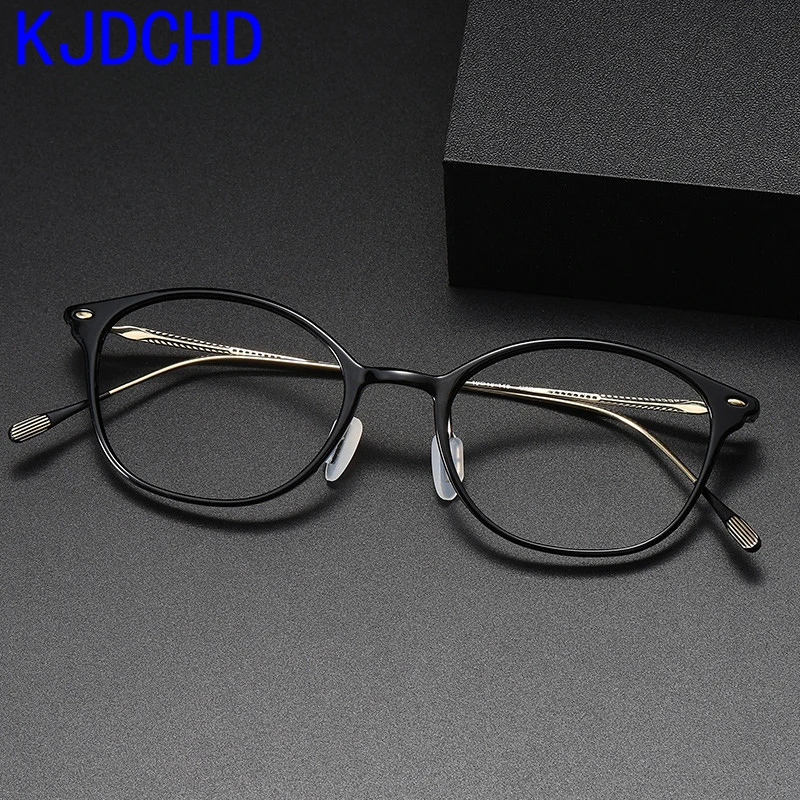 

2024 Acetate Titanium Glasses Frame for Women Men Retro Vintage Round Prescription Eyeglasses Myopia Optical Spectacles Eyewear