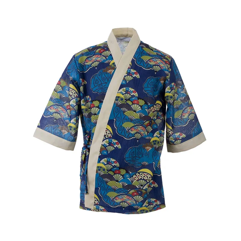 Chaqueta de Chef con estampado a cuadros para hombre, camisa de cocina para restaurante, Catering, uniforme de cocinero de Sushi, ropa de trabajo para camarero