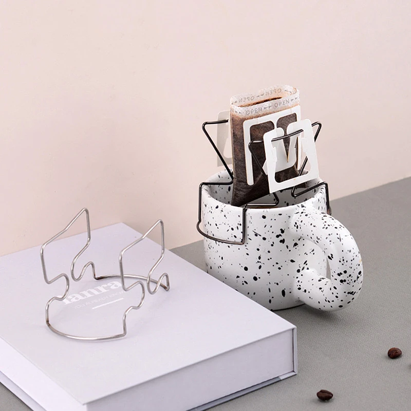 Stainless Steel Reusable Coffee Cup Drip Basket Filter Paper Bag Holder Japanese Style Headphone Drip Bag Holder
