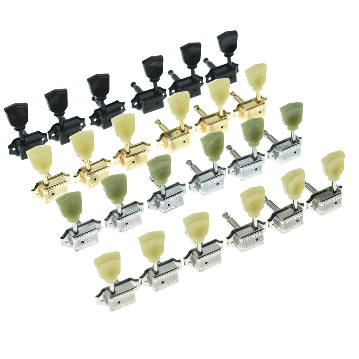 Wilkinson Deluxe Vintage Guitar Tuning Keys Pegs Guitar Machine Heads Tuners with Keystone Buttons for Les Paul/SG/ES