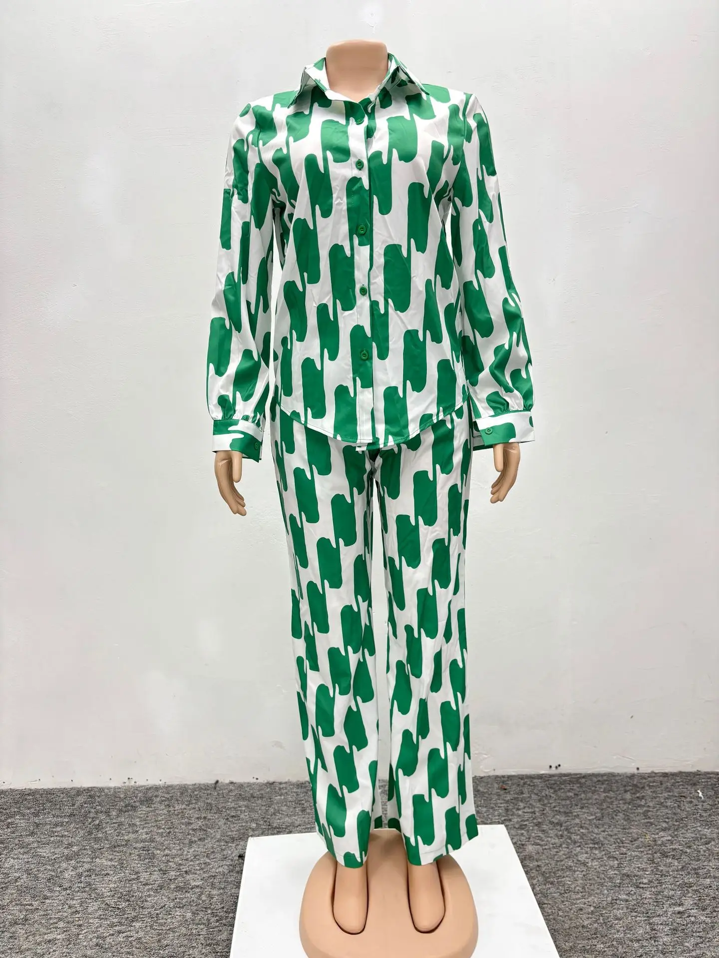 Zestaw spodni damskich Dwuczęściowe zestawy z nadrukiem Dopasowane zestawy Y2k Streetwear Koszula z krótkim rękawem Topy z szerokimi nogawkami Długie spodnie z wysoką talią 2025