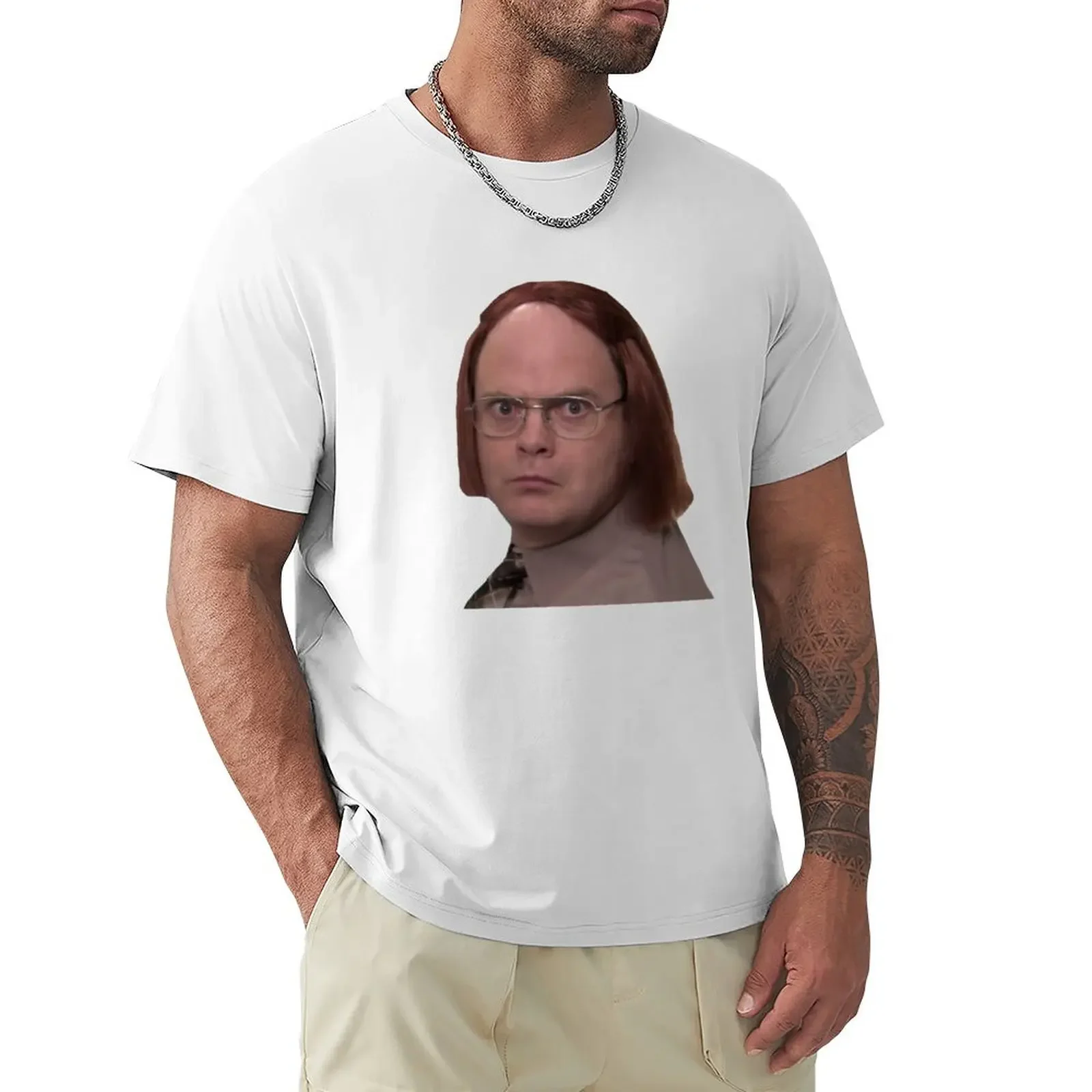 Dwight Schrute as Meredith T-Shirt customs graphic shirts t shirts men