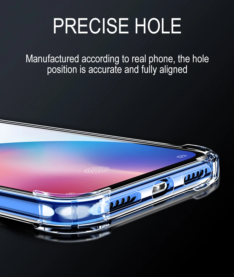 Shockproof Silicone Case For Xiaomi Mi 10 10 Ultra 10T 9 9T 8 Se Pro A1 A2 A3 Lite Clear Soft Cover Airbag Shell Transparent
