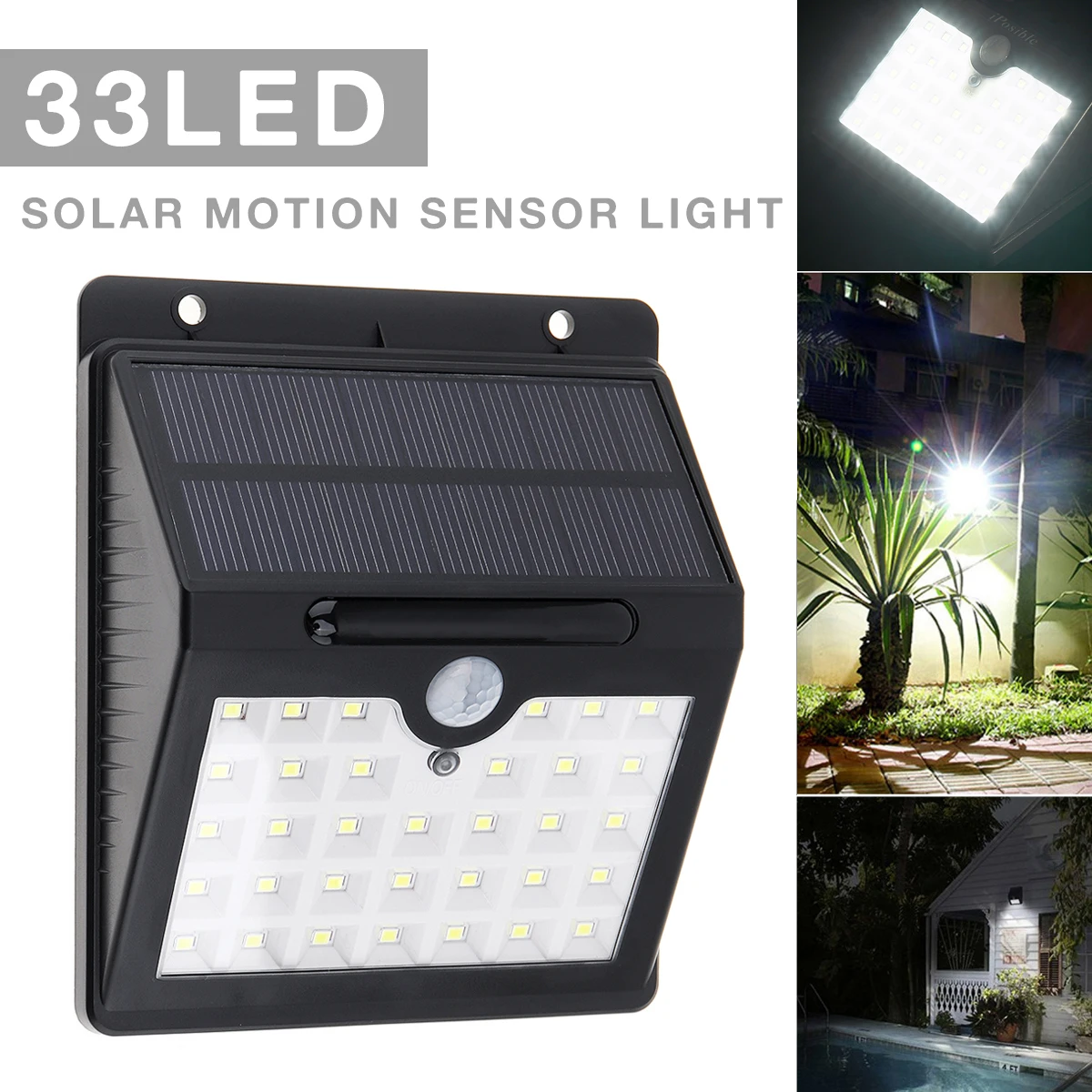 

Solar Wall Lamps Outdoor Waterproof 33 LED Rechargeable Solar PIR Motion Sensor for Wall Light Garden / Patio / Lane