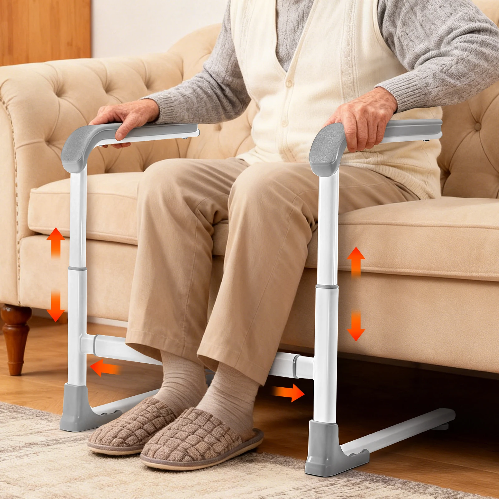 Standing Aid Handrail Adjustable Lift Aid for Elderly adjusted 2 Way gears between 26.7-31.5 inches Chair Couch Stand Assist