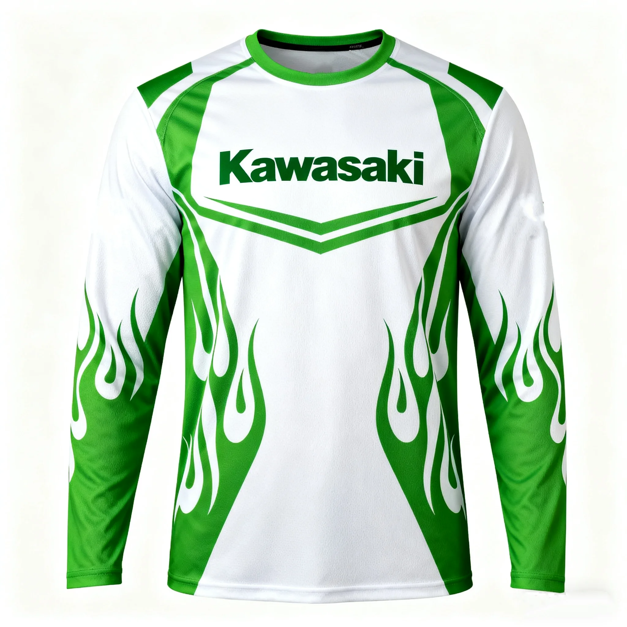 تي شيرت مطبوع ثلاثي الأبعاد من Kawasaki Motorcycle لملابس ركوب الدراجات الرياضية اليومية غير الرسمية للرجال والنساء في الهواء الطلق