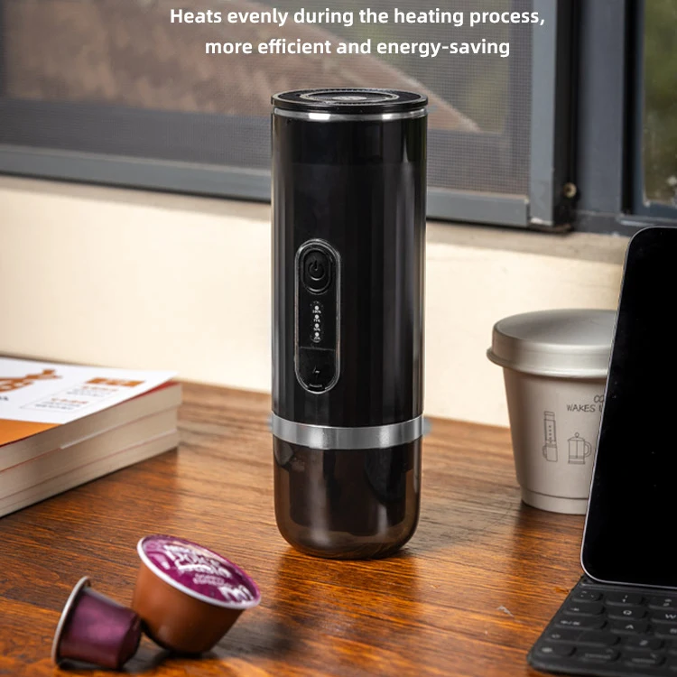 

Electric 3 in 1 Car Espresso Capsules Coffee Machine Powder Filter Portable Outdoor Wireless Heating Automatic Coffee Maker Set