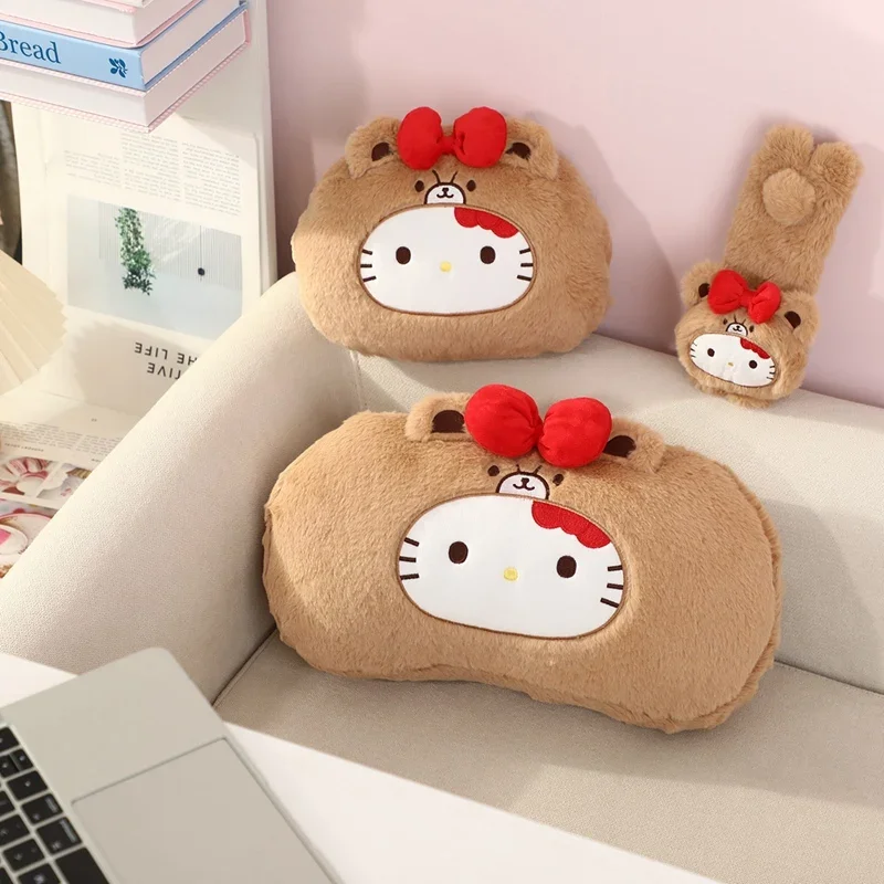 愛らしいハローキティのヘッドレスト、カーシートベルトカバー、車用ぬいぐるみシートクッション、ネックランバーサポート、漫画風クッション、女の子へのプレゼント