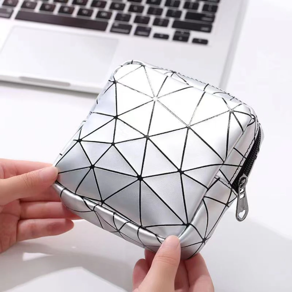 Maandverband opbergtas, lederen waterdichte vrouwelijke periode tas met ritssluiting voor tienermeisjes vrouwen, klein make-up tasje, portemonnee