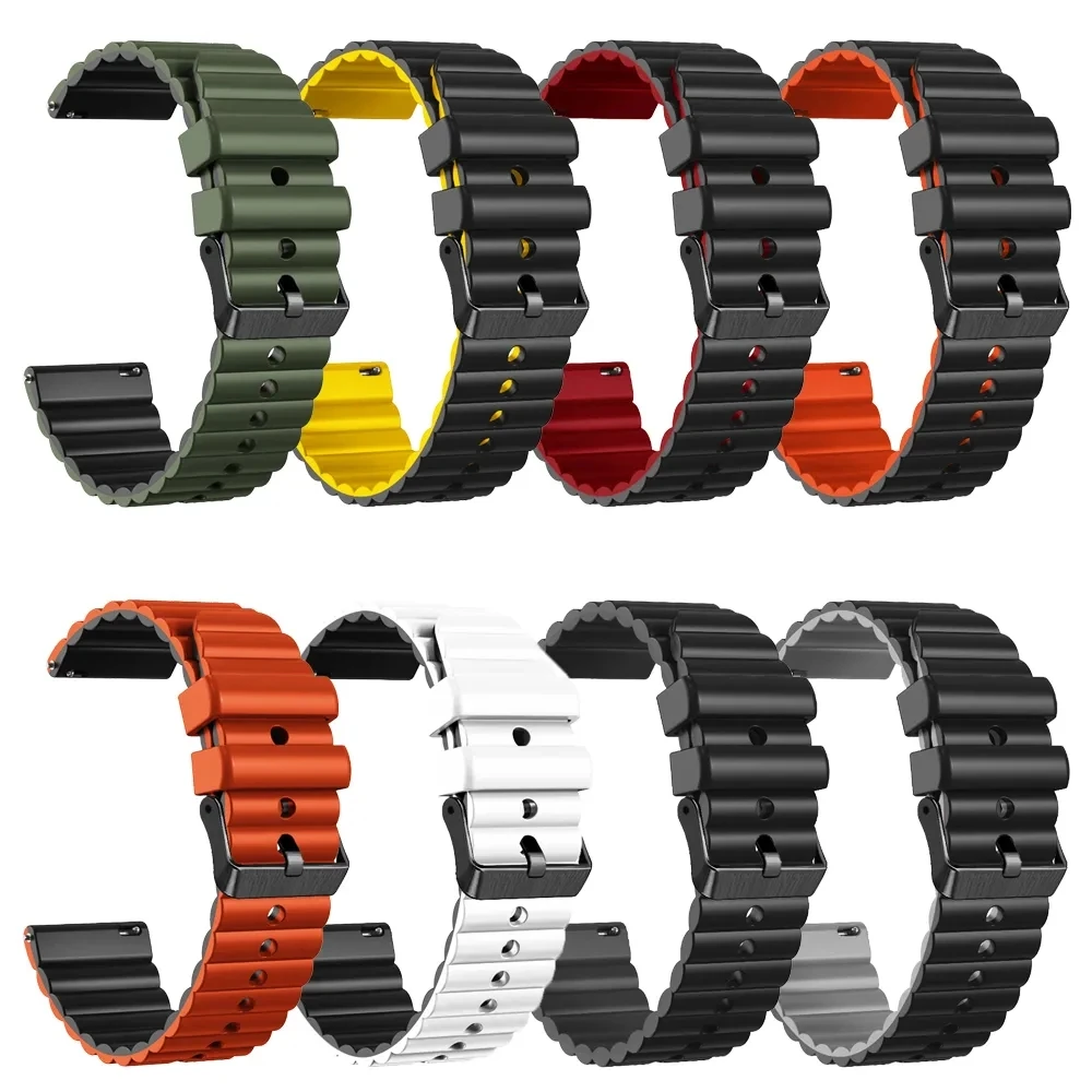 22mm Replacement Watch Straps Correa For Ticwatch GTX Silicone Watchbands Ticwatch Pro 3 GPS 2020/GTK/E2/S2 Smartwatch Bracelet