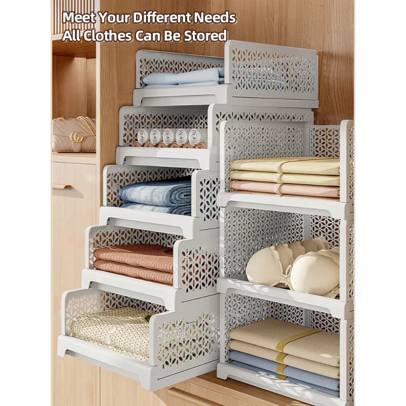 Pull-out type Closet Storage Shelf Wardrobe Organizer Layered Organizers of Cabinets and Drawers Clothes Storage Organizer