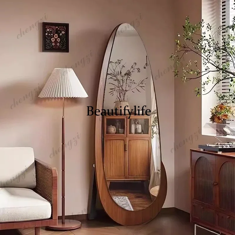 Full-body household floor-to-ceiling dual-purpose retro bedroom wall-mounted special-shaped fitting mirror a17