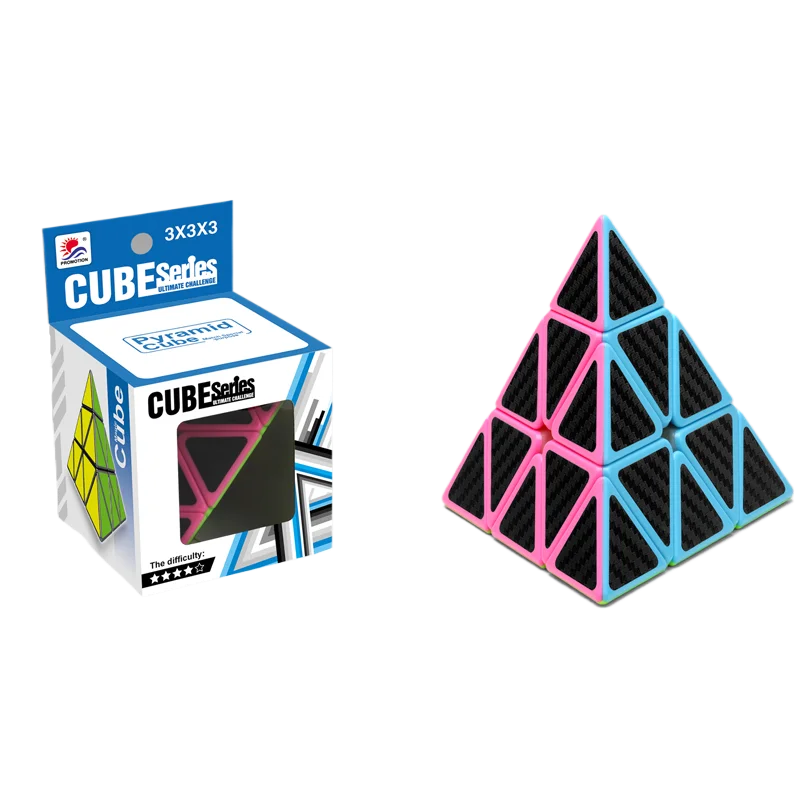 Children Pyramid Cube 3x3x3 Magic Triangle Speed Pyraminx Cube Smooth Brain Teaser Toy Puzzle Game STEM Educational Toys